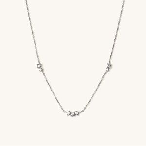 Mejuri Floating White Sapphire Silver Necklace